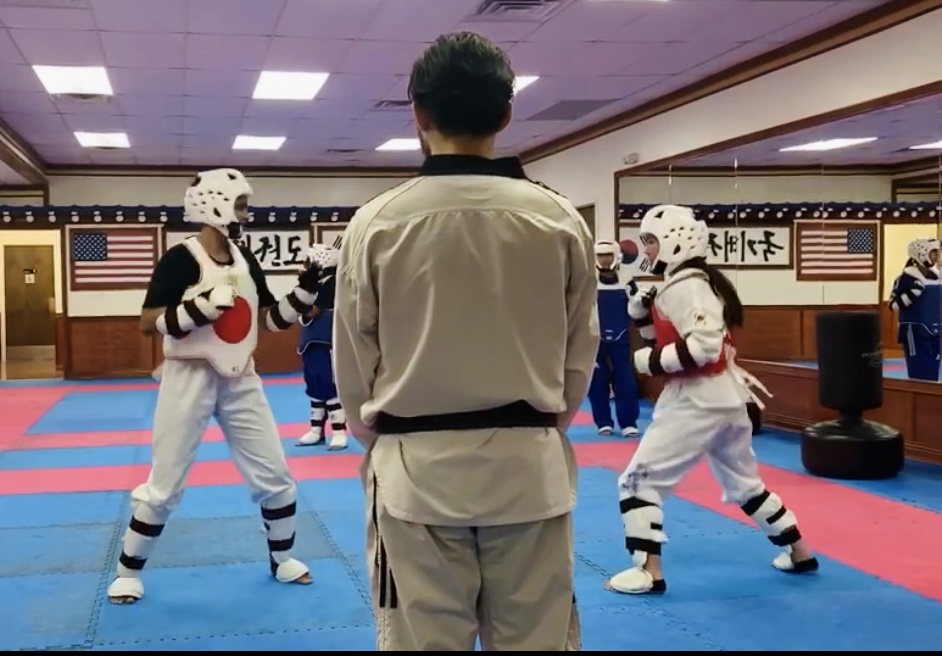 Maneesha Venigalla performing martial arts